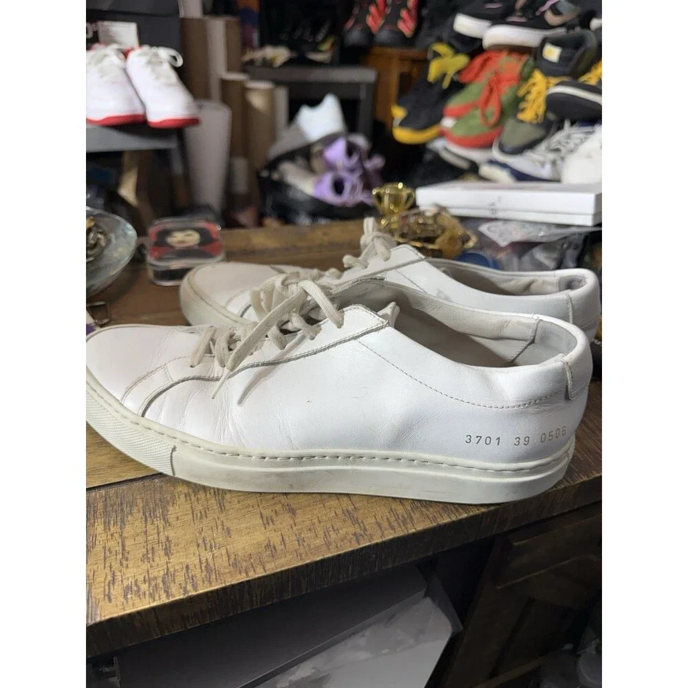 Common Projects  Low White Full Grain Leather Sneakers EU 39 Women’s 8.5-9